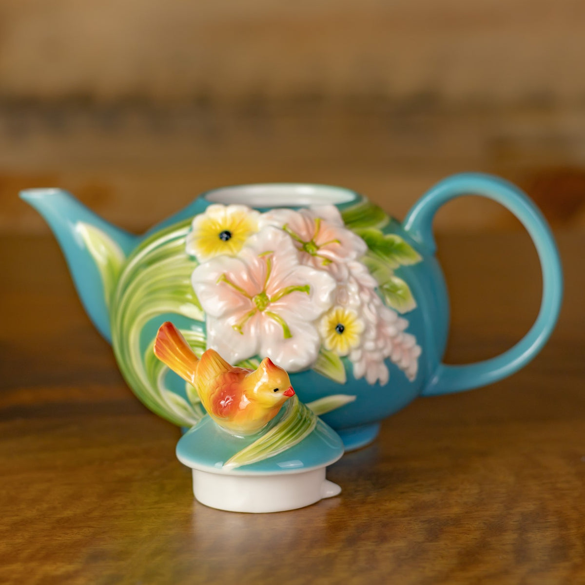 8" Hand Painted Decorative Teapot Accent "Afina"