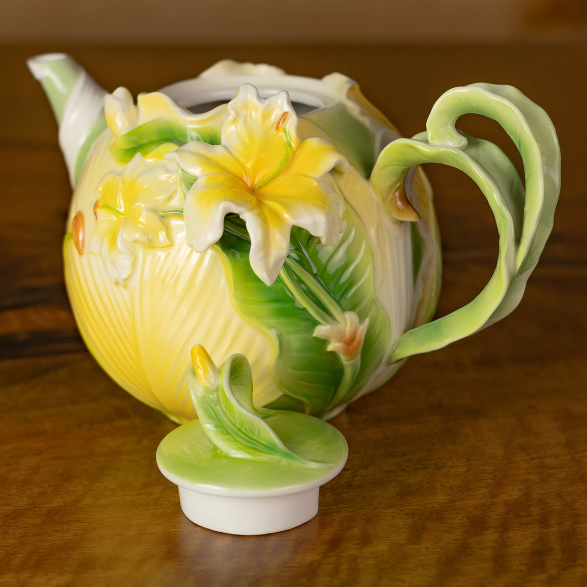 9" Hand Painted Decorative Teapot Accent "Xanthe"