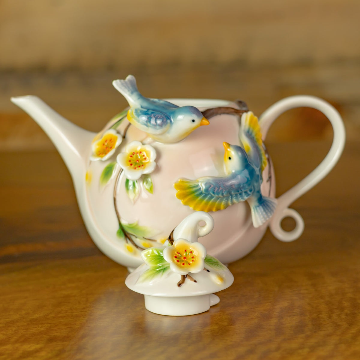 9" Hand Painted Decorative Teapot Accent "Charaya"