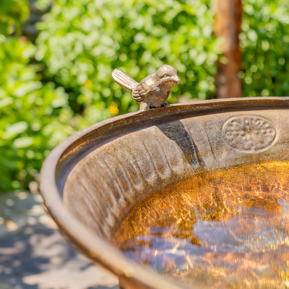 25.4" Tall Birdbath-Feeder with Ornate Stand