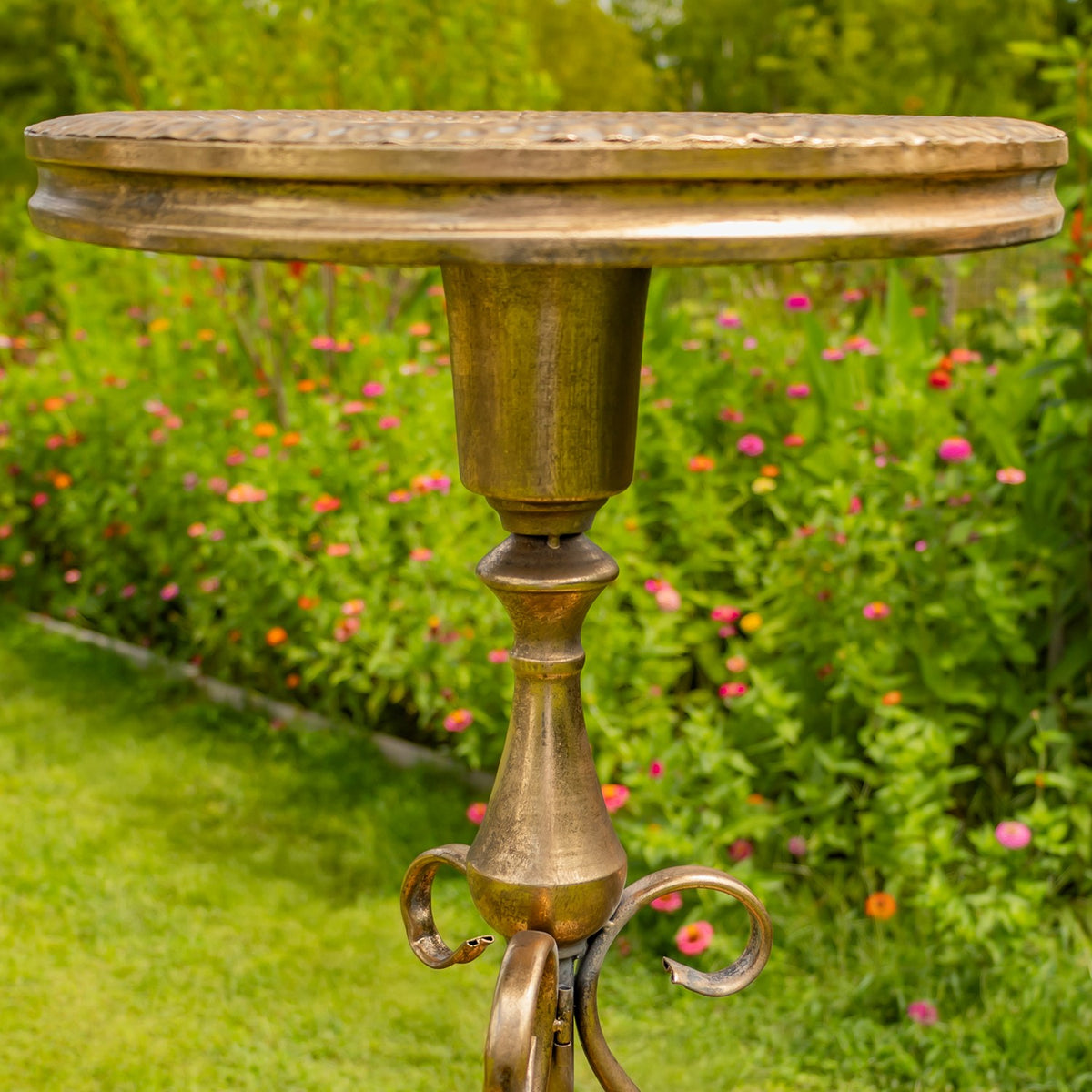 29.3" Tall Round Metal Plant Stand-Birdfeeder