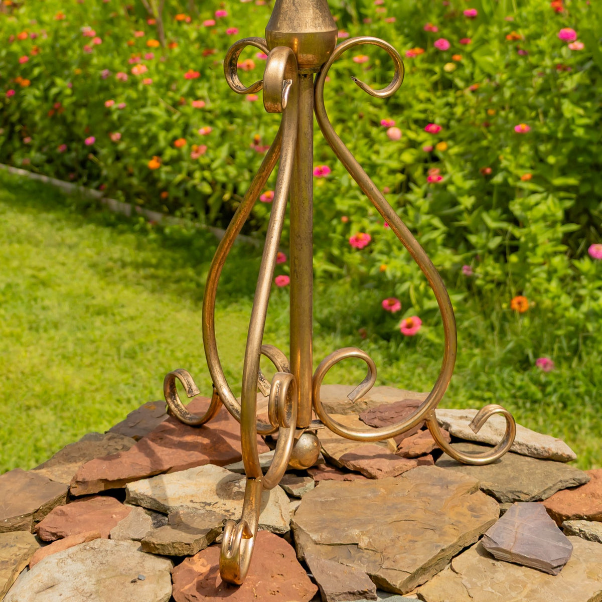 29.5" Tall Round Metal Plant Stand-Birdfeeder
