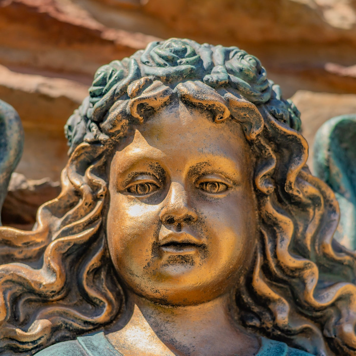 30" Tall Wall Hanging Cherub Flower Planter