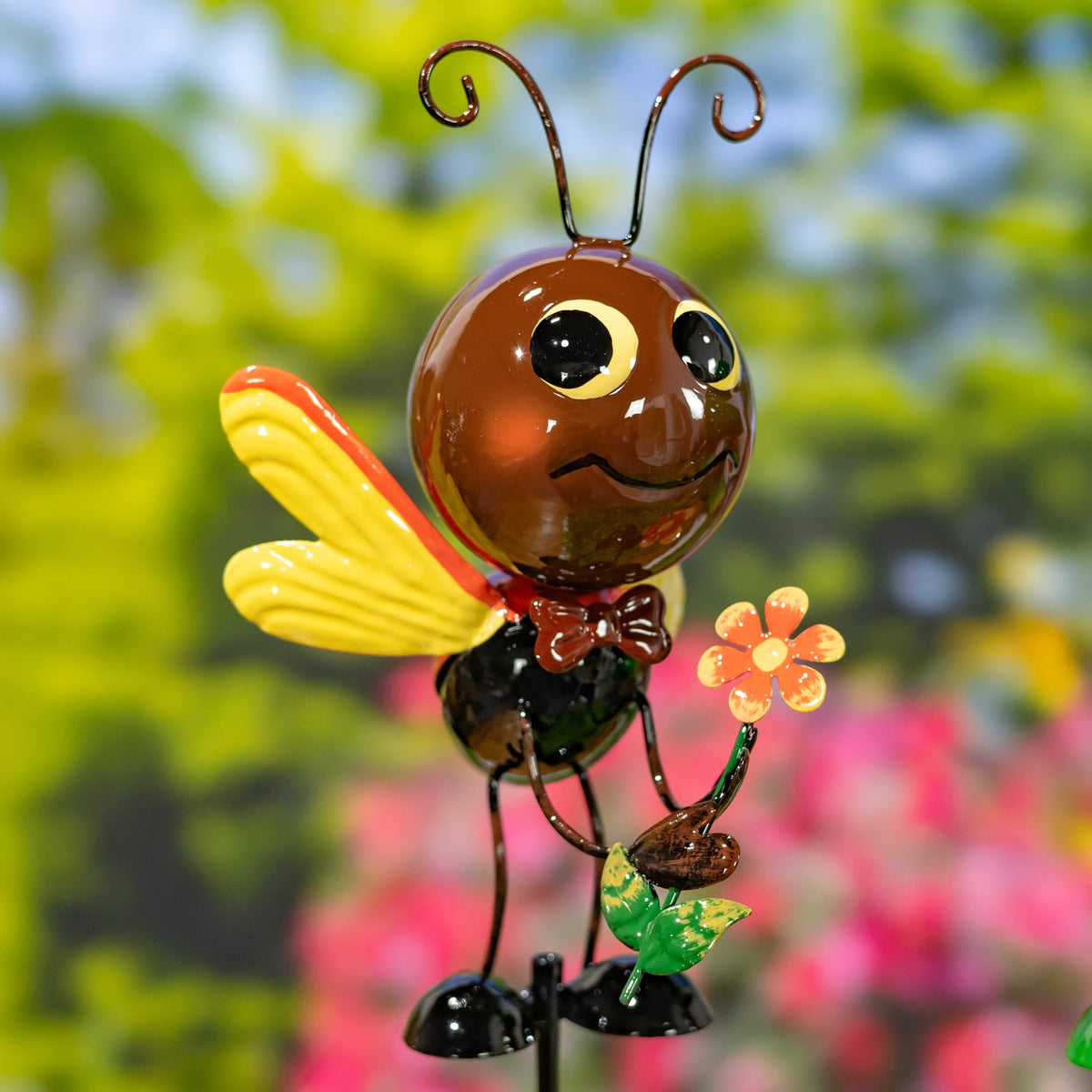 Set of 6 Assorted Metal Cartoon Insect Pot Stakes "The Cooties"