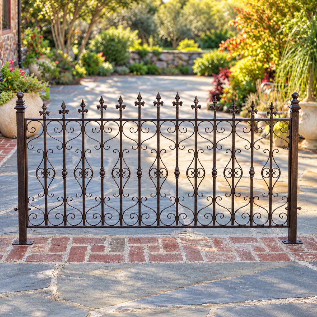 74" x 40" Iron Garden Gate Fence