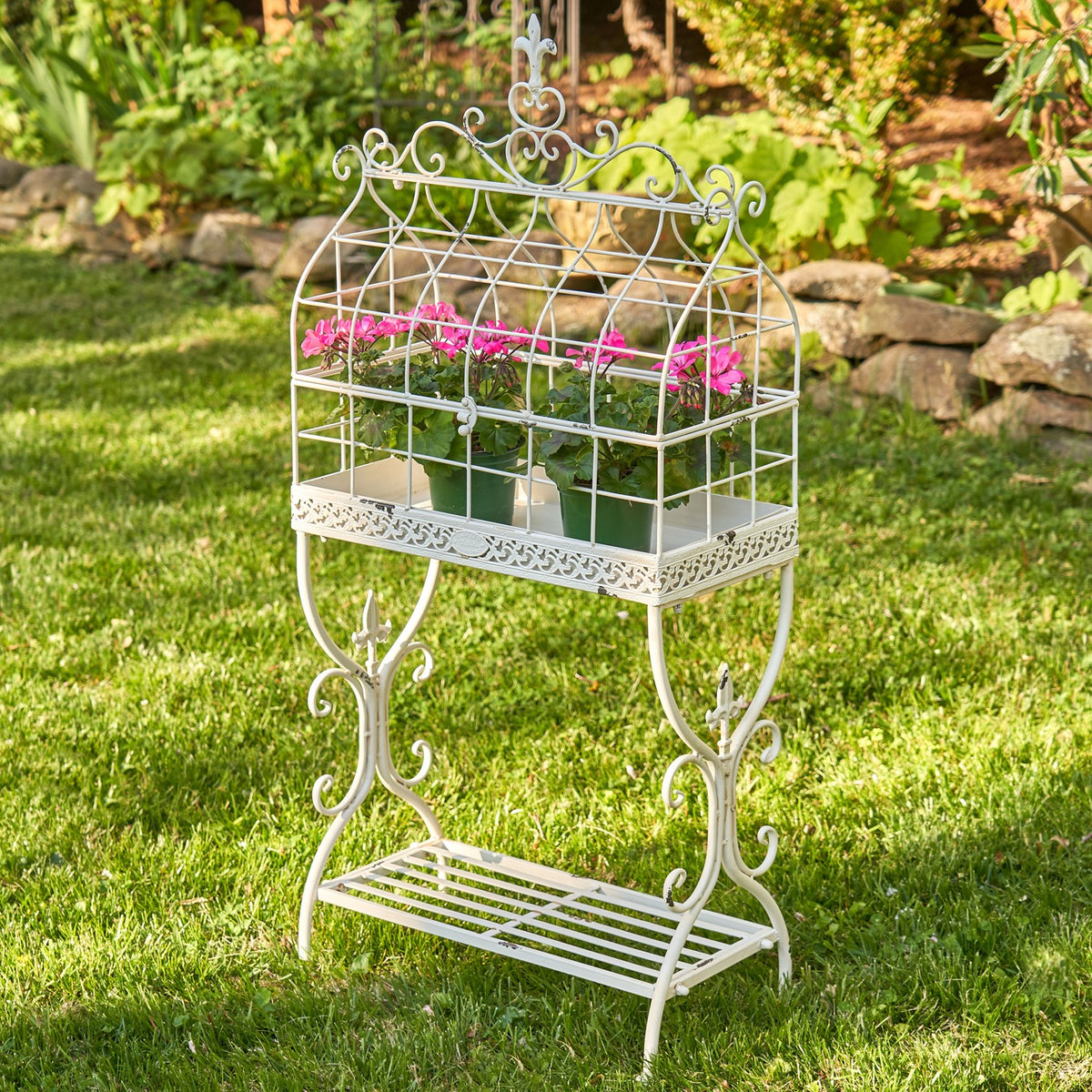 42.5" Tall Iron Cage Plant Stand "Paris 1968"