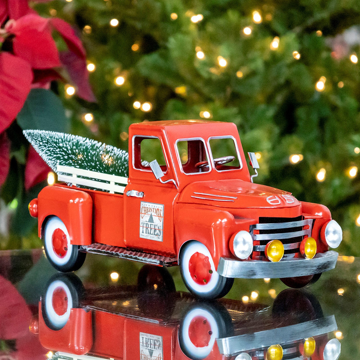 12" Red Metal Truck Decoration