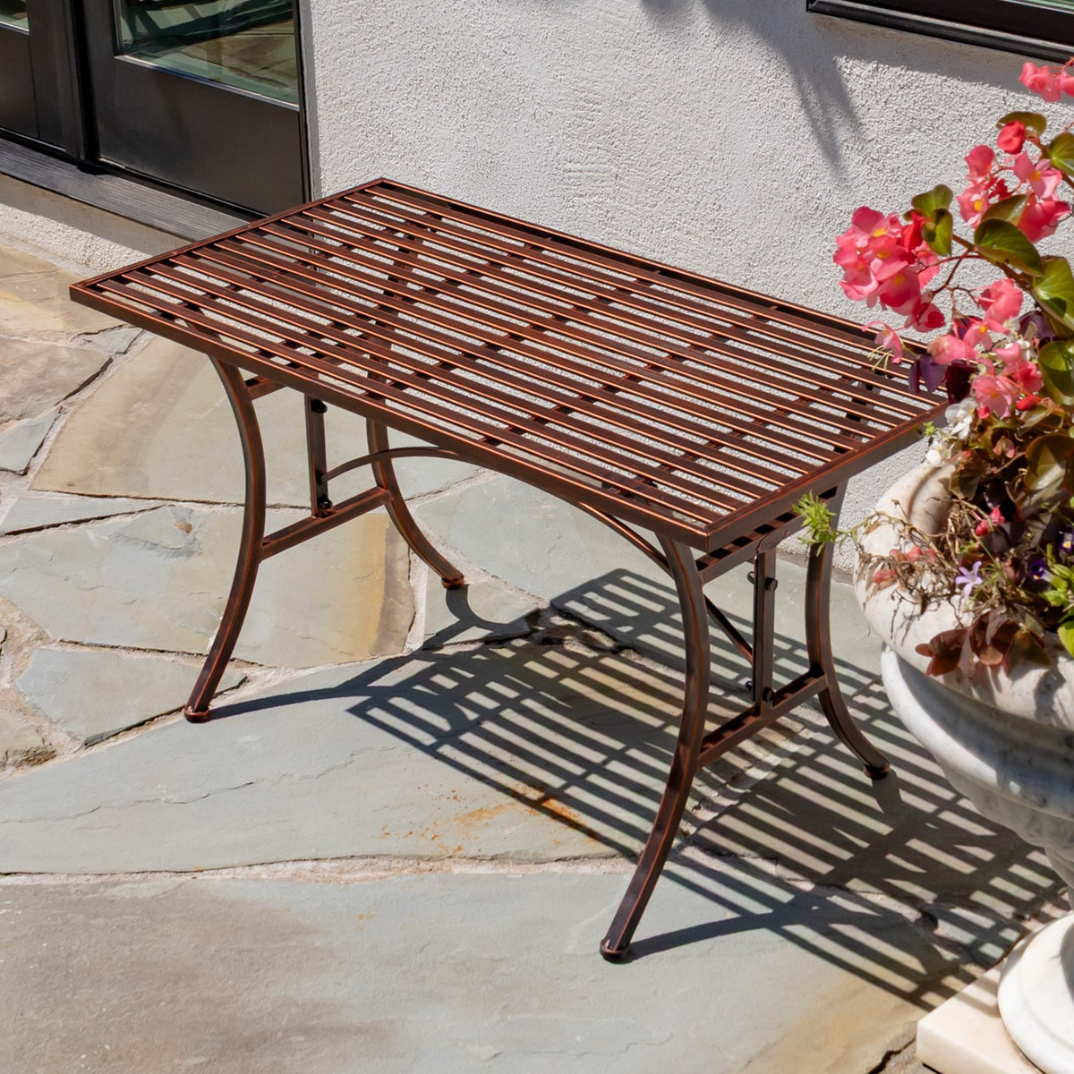 "Valley Forge" Iron Garden Table in Antique Bronze