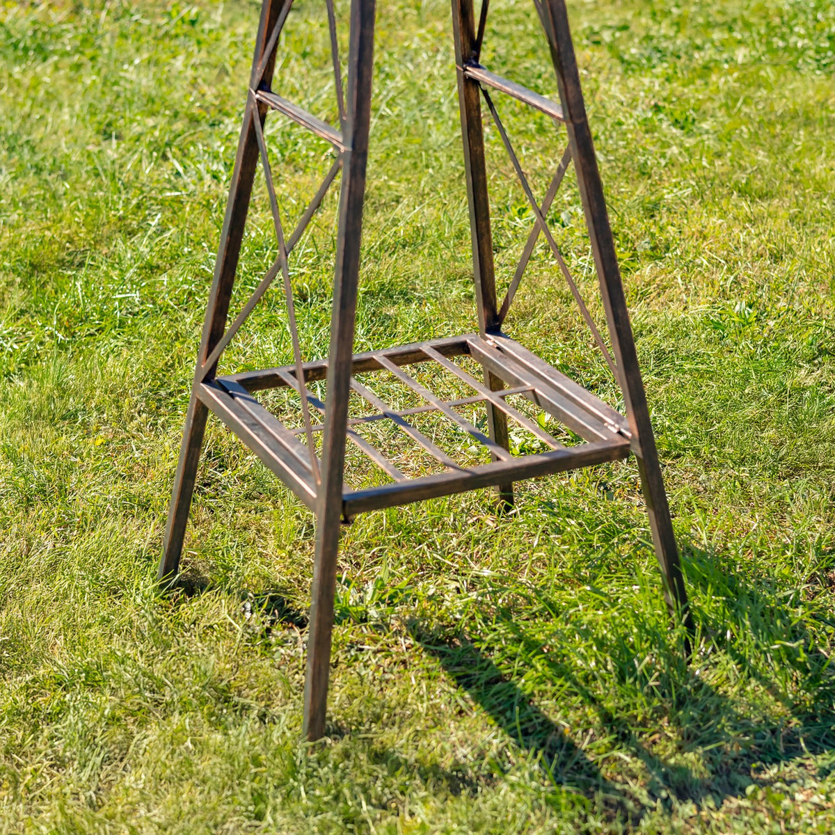 59.8" Tall Iron Windmill with Pig Family on Weather Vane