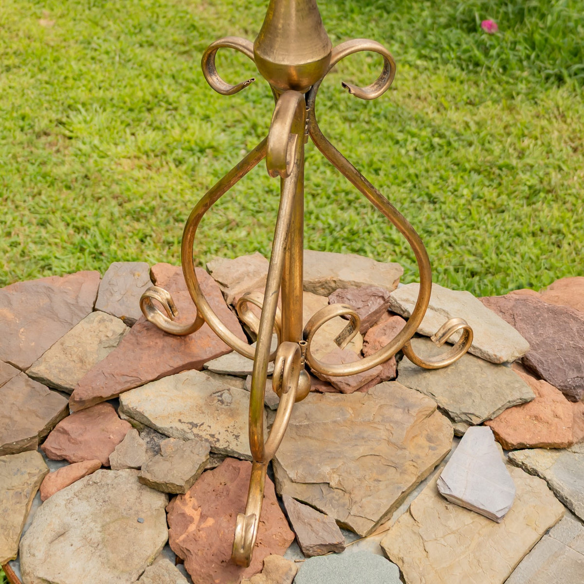 30.3" Tall Birdbath-Feeder with Ornate Stand