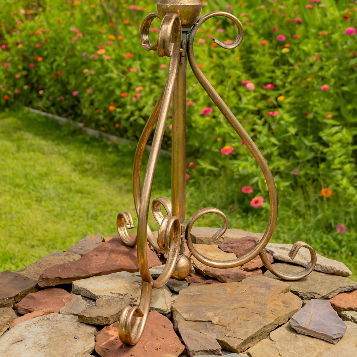 29.3" Tall Round Metal Plant Stand-Birdfeeder