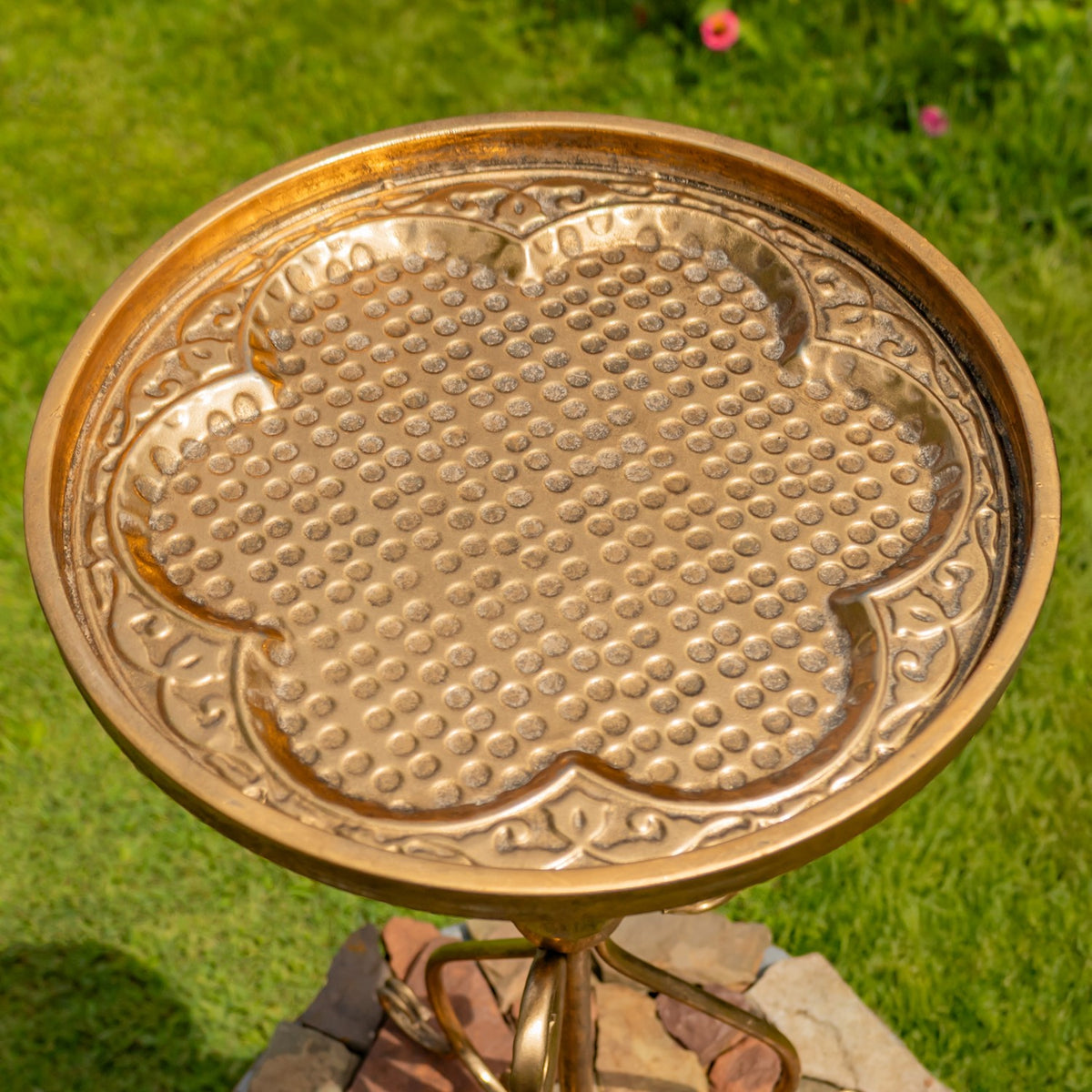 29.5" Tall Round Metal Plant Stand-Birdfeeder