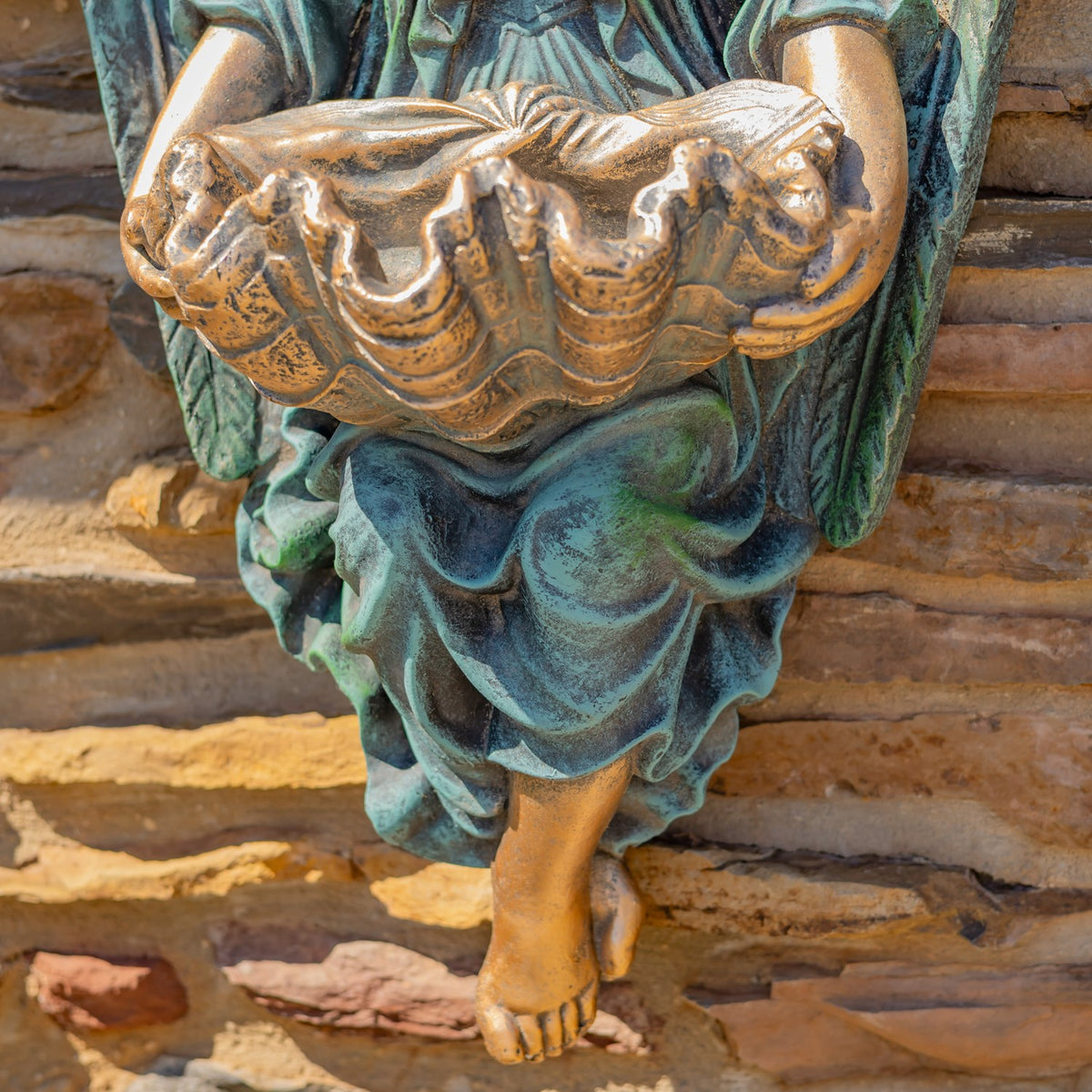 30" Tall Wall Hanging Cherub Flower Planter