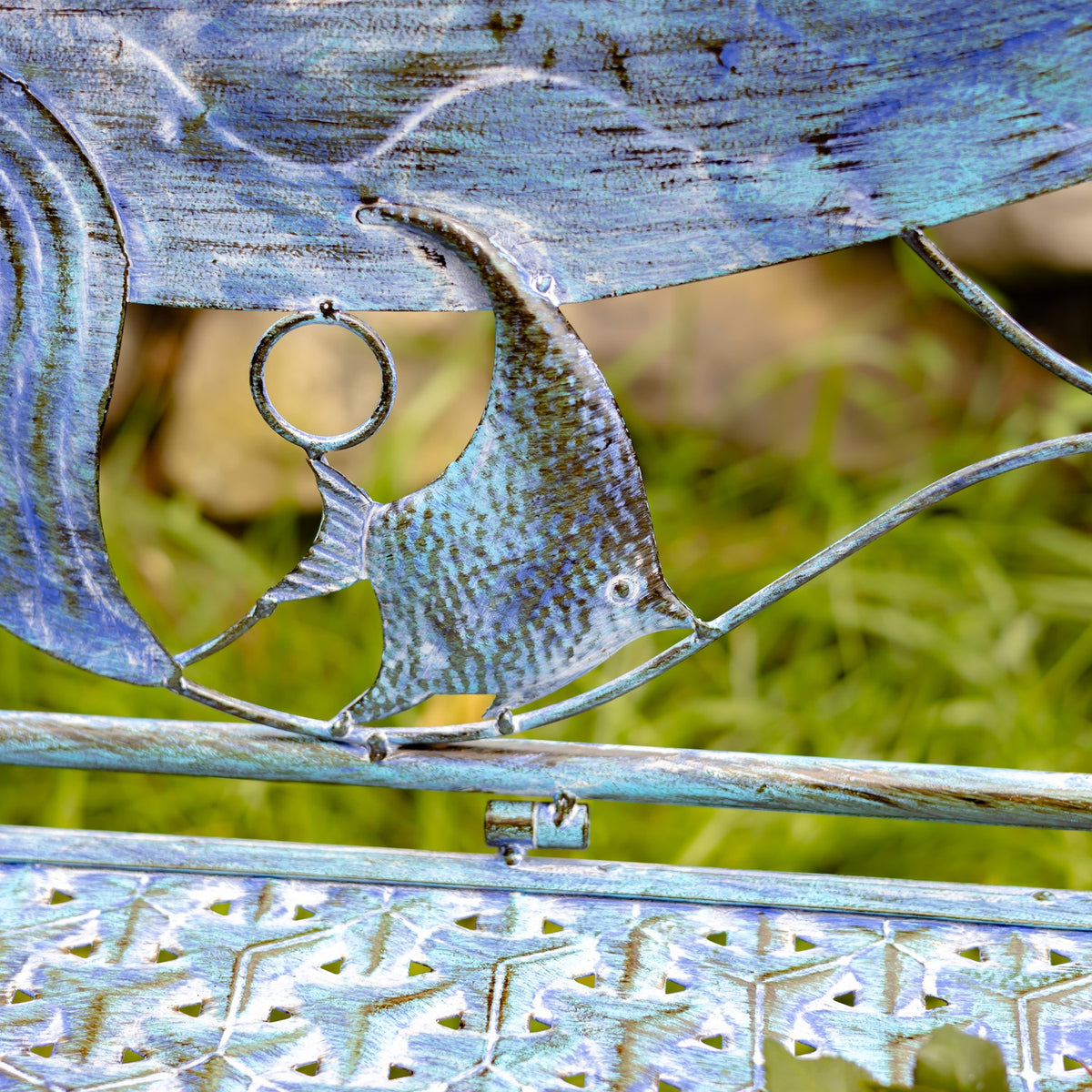 Coastal Whale Bench with Curved Seat "Herman"