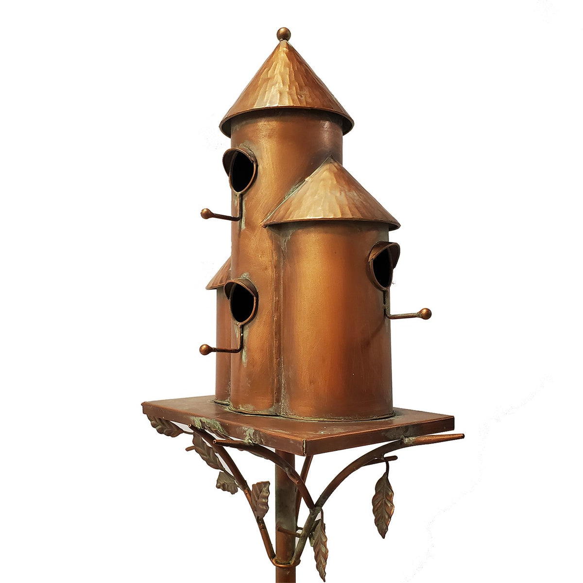 Tall Cylinder Triple Birdhouse Stake