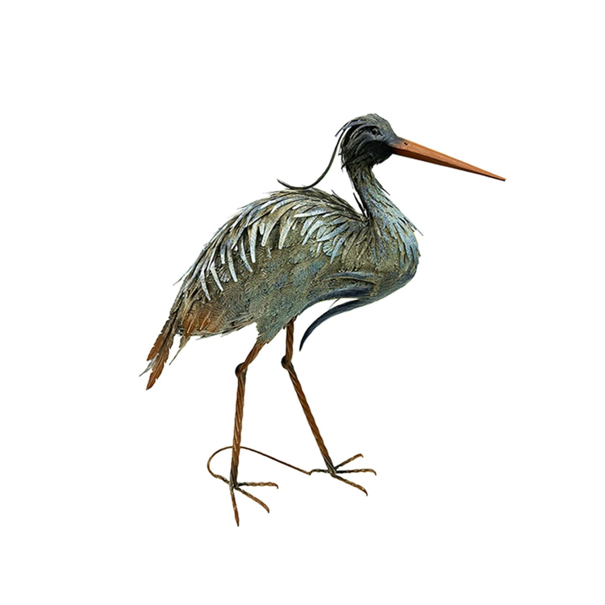 Set of 2 Great Blue Heron Metal Outdoor Figurines
