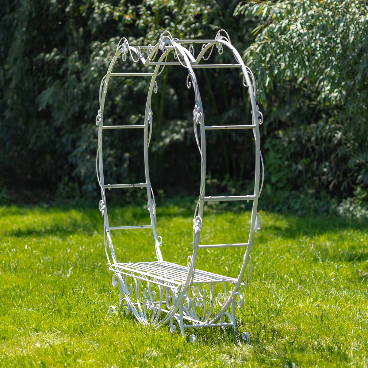 6.8ft. Tall Heart-Shaped Iron Bench "Amore"
