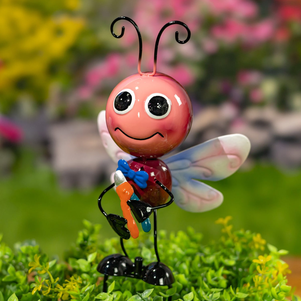 Set of 6 Assorted Metal Cartoon Butterfly Garden Stakes "The Flutter Formation"