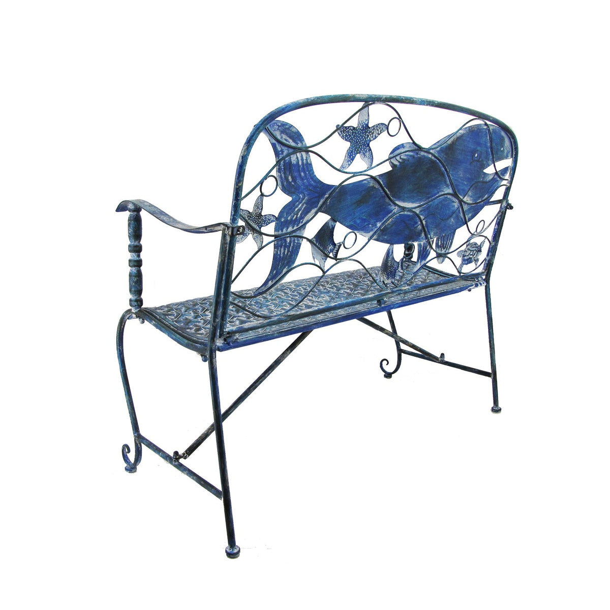 Coastal Whale Bench with Curved Seat "Herman"