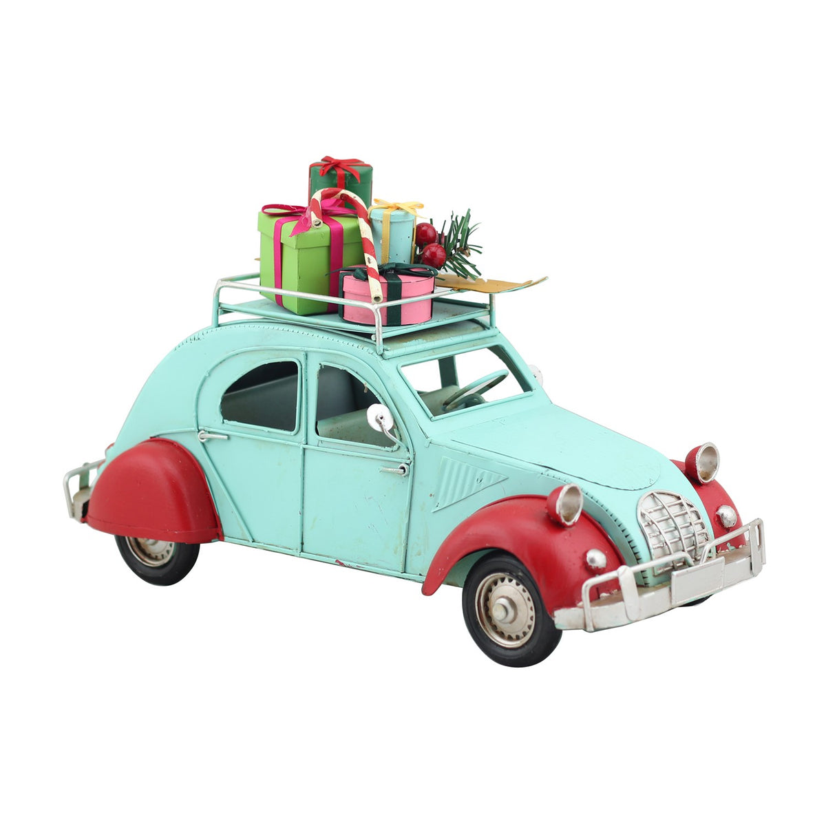 Blue and Red Buggy with Christmas Gifts
