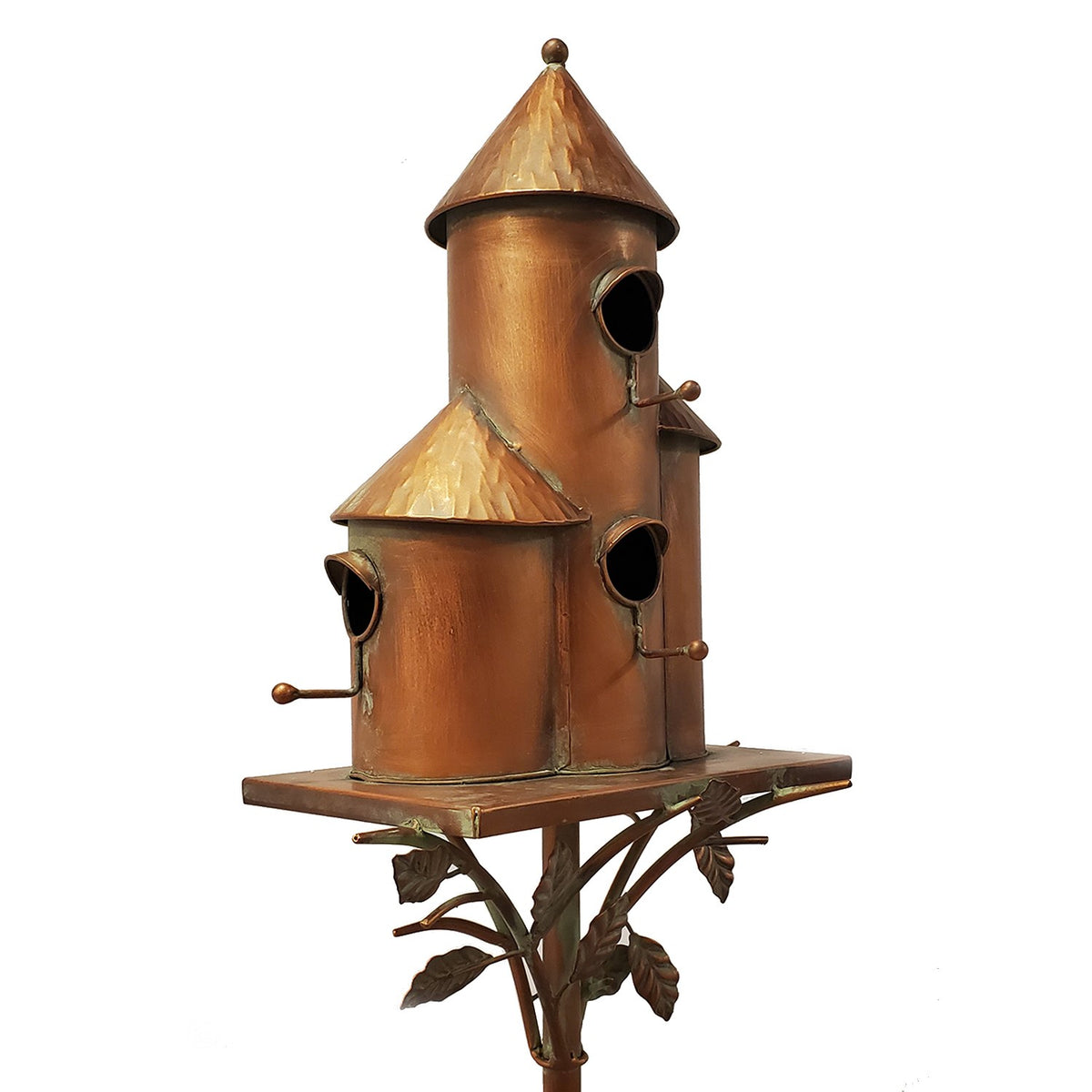 Tall Cylinder Triple Birdhouse Stake