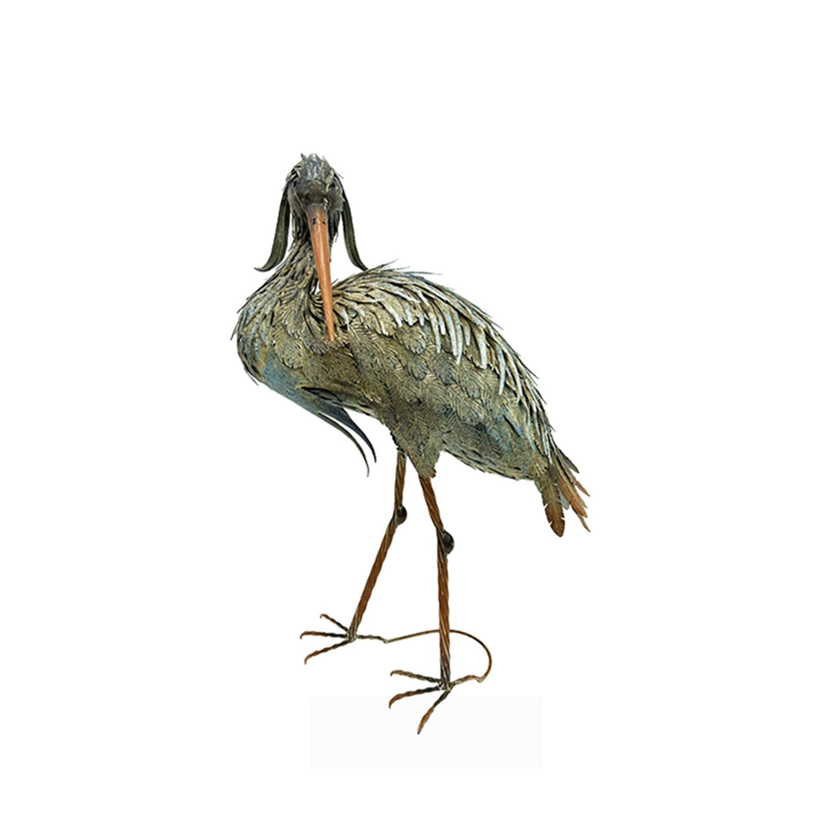 Set of 2 Great Blue Heron Metal Outdoor Figurines