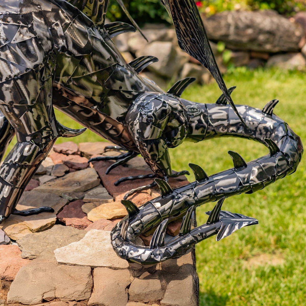 39.5" Tall Iron Dragon Sentry Statue "Spike"
