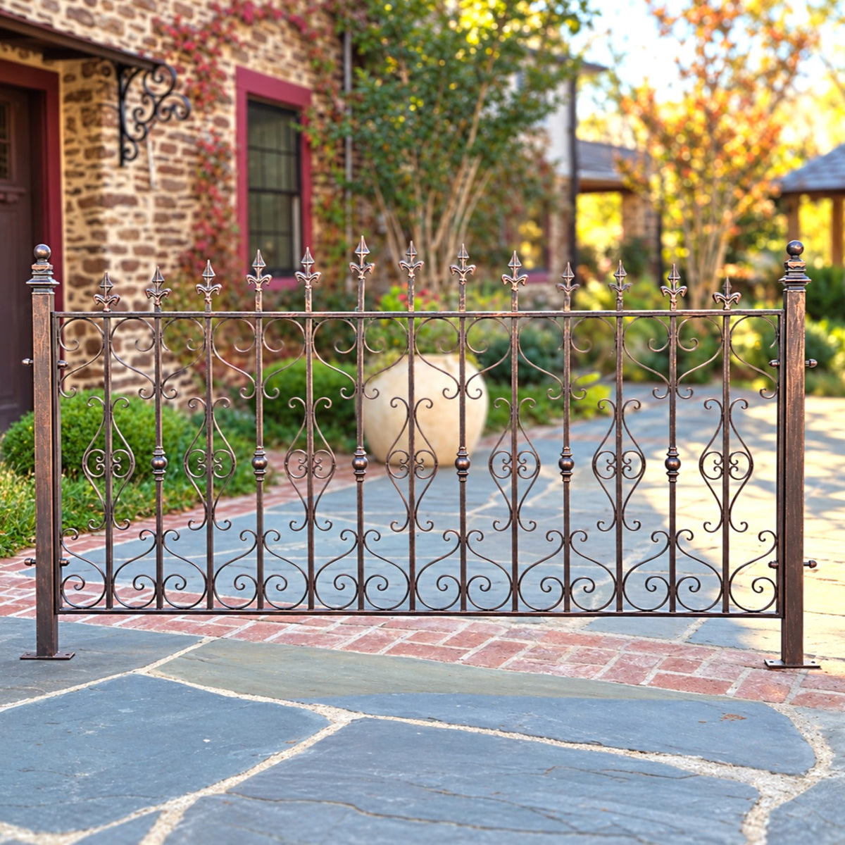 74" x 40" Iron Garden Gate Fence