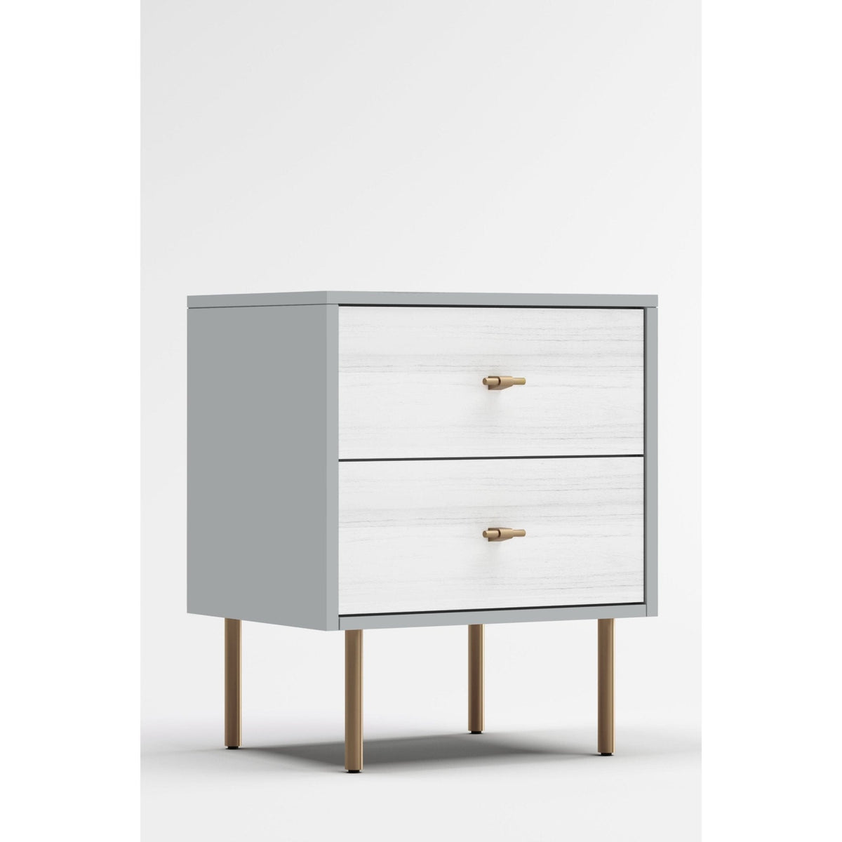 Saige Nightstand, Weathered White/Gray