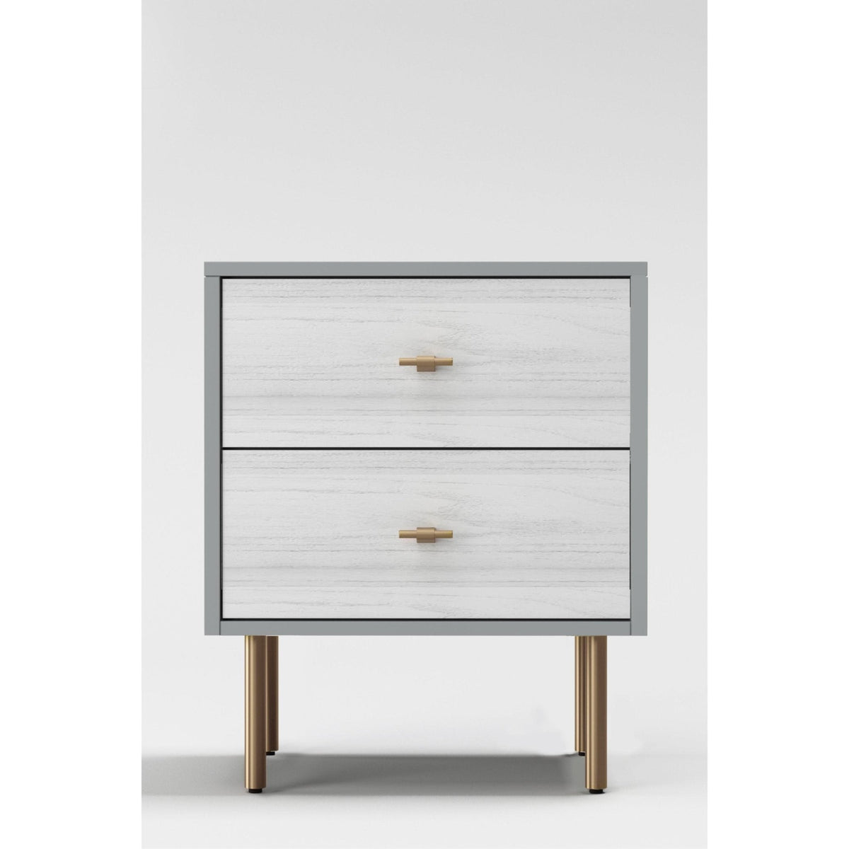 Saige Nightstand, Weathered White/Gray