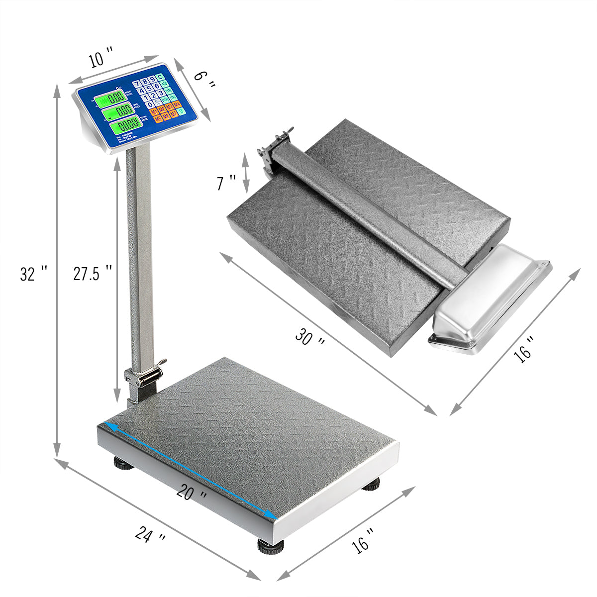 660 Lbs Weight Platform Scale Digital Floor Folding Scale