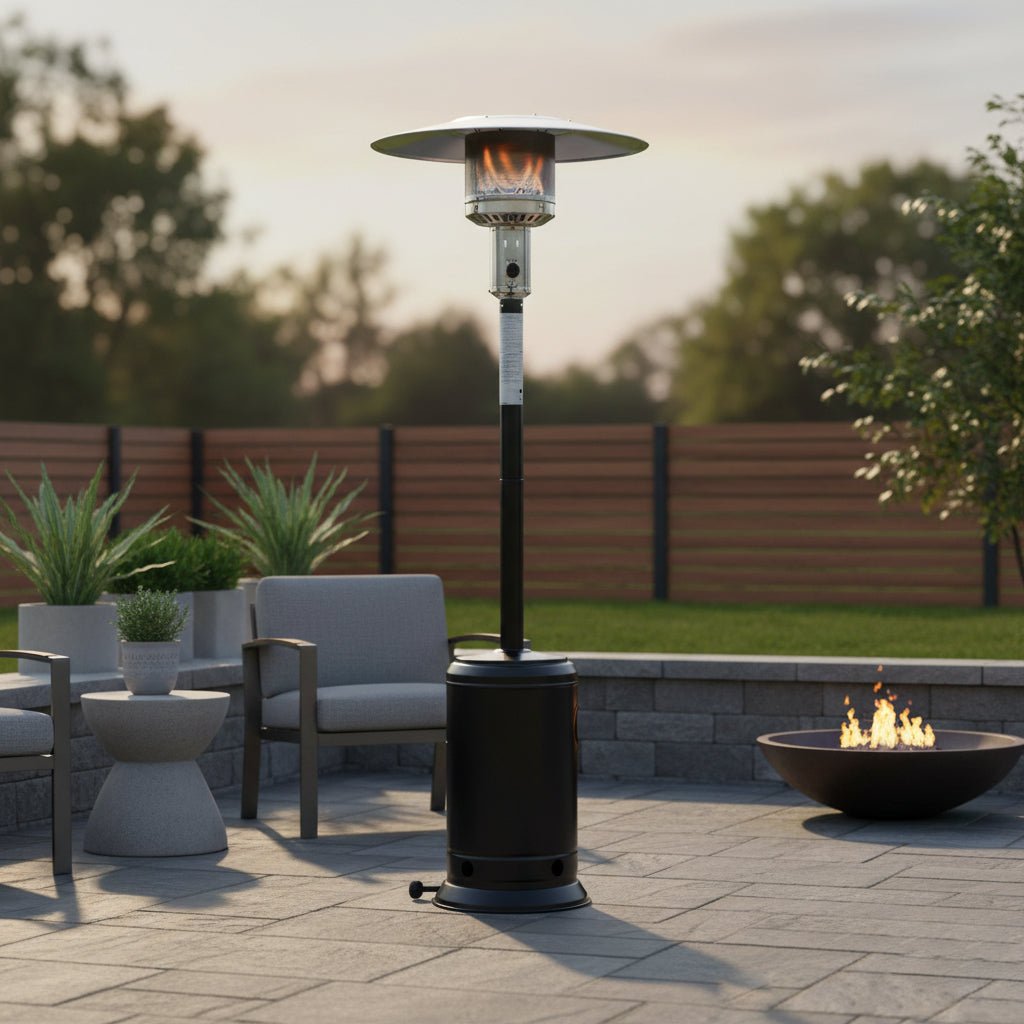 Solara Standing Patio Heater, Hammered Black