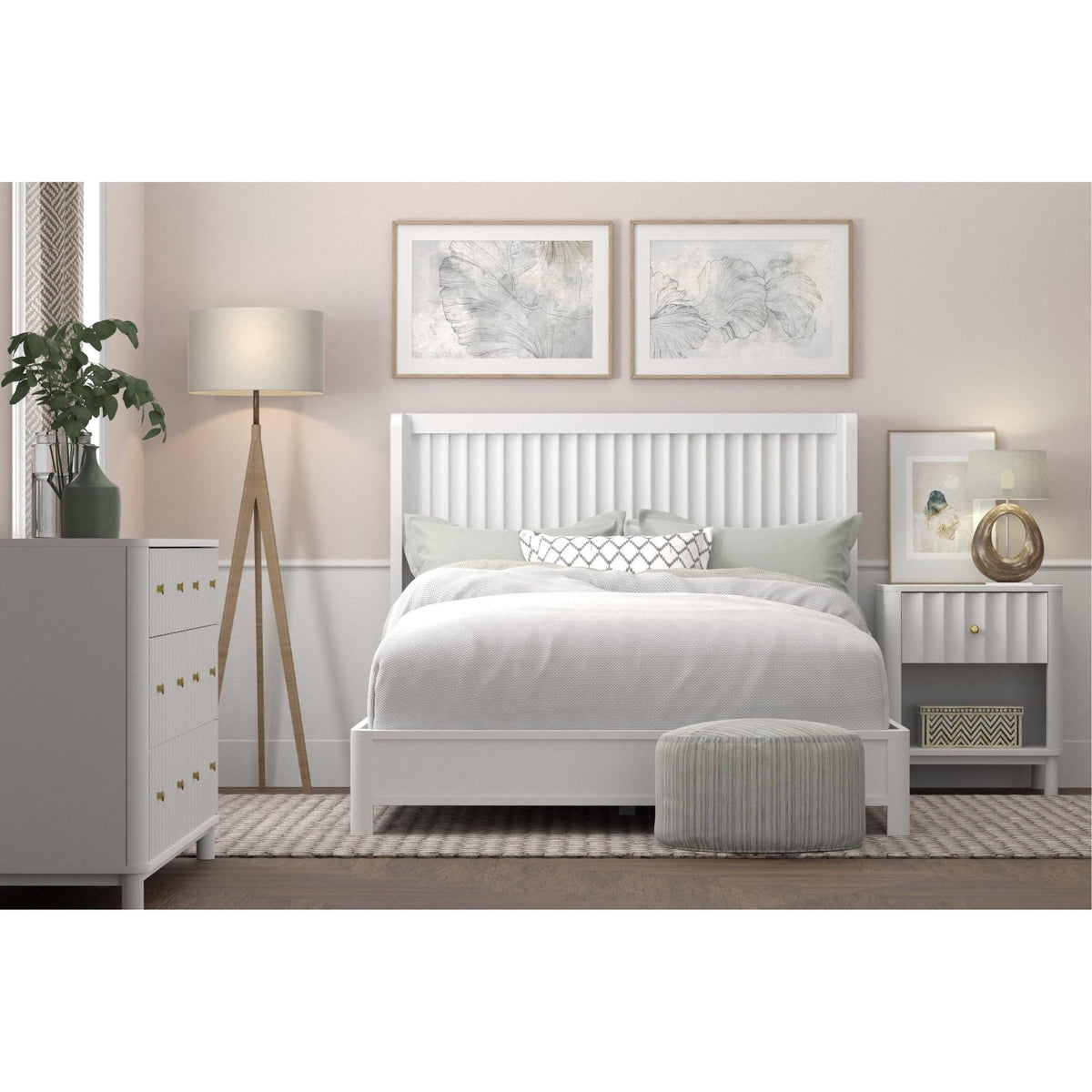 Stapleton Queen Panel Bed, White