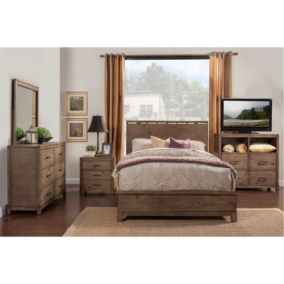Sydney Full Size Panel Bed, Weathered Grey