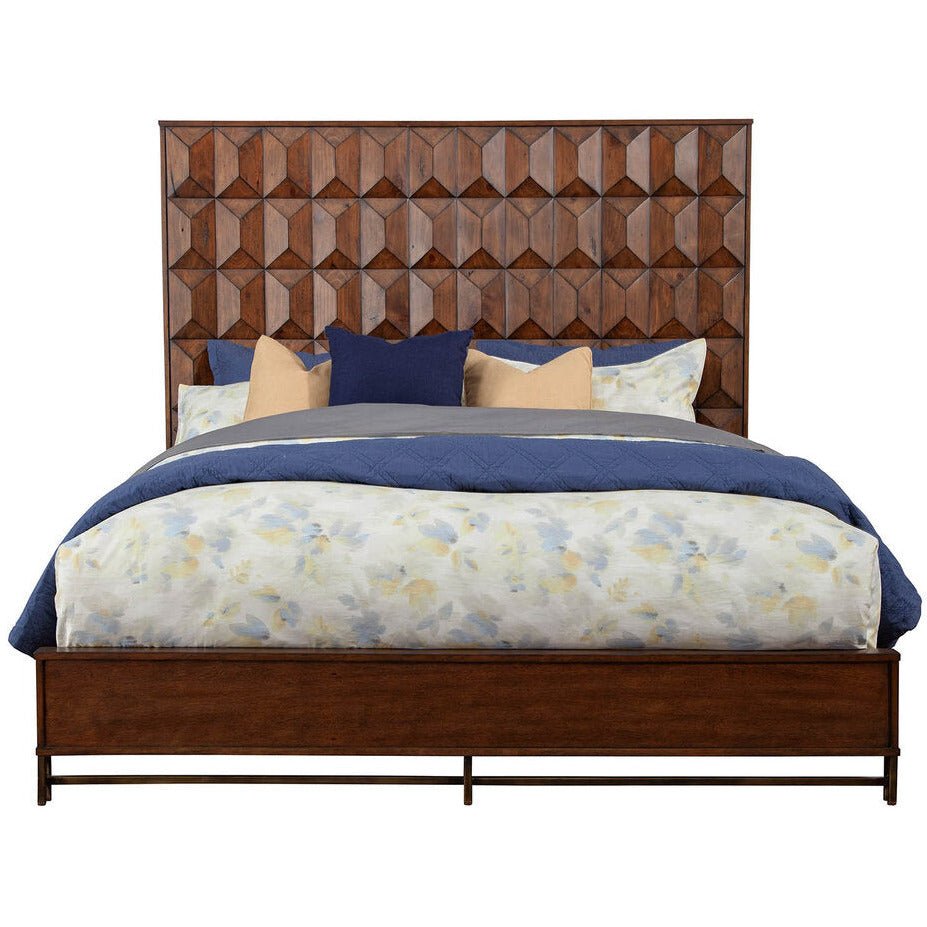 Trig California King Panel Bed, Mahogany