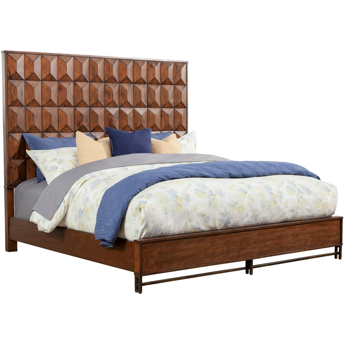 Trig Queen Panel Bed, Mahogany
