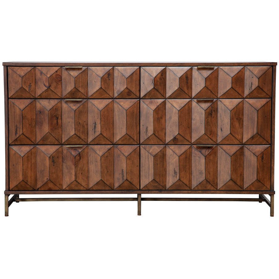 Trig 6 Drawer Dresser, Mahogany