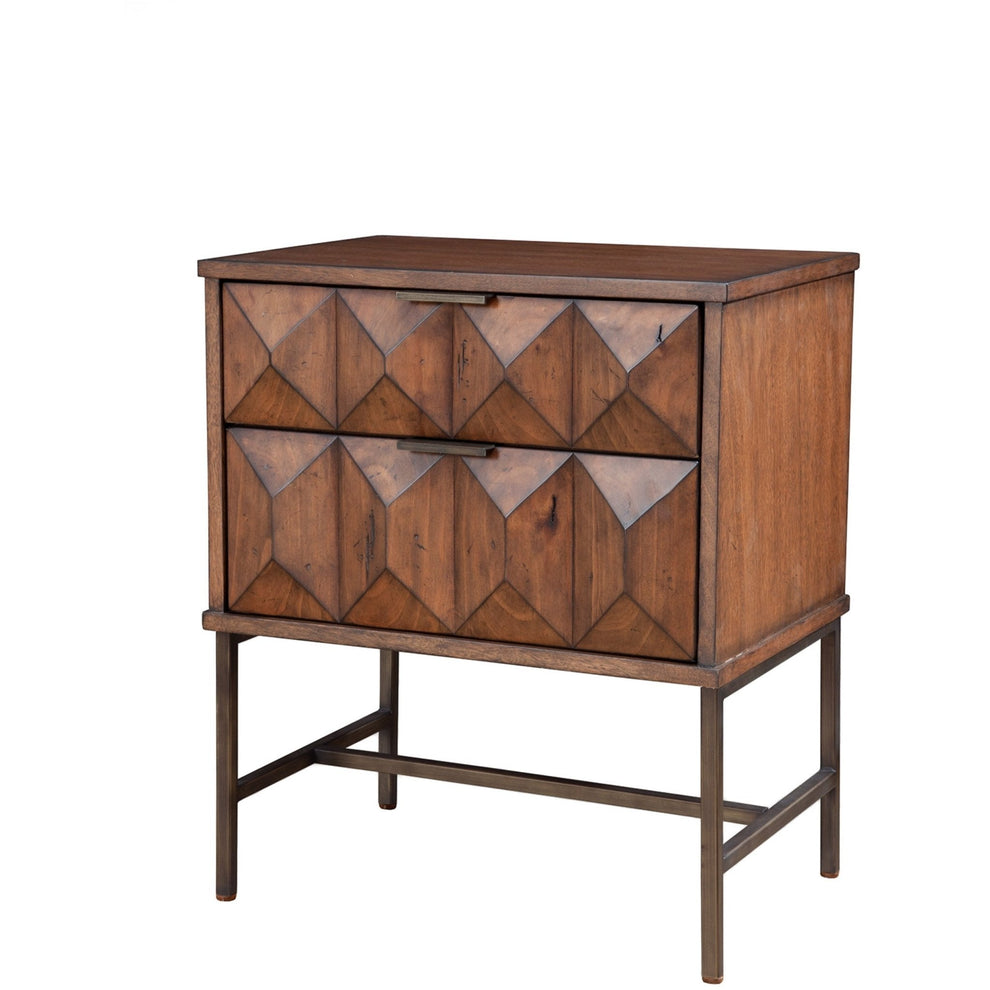 Trig Two Drawer Nightstand, Brown
