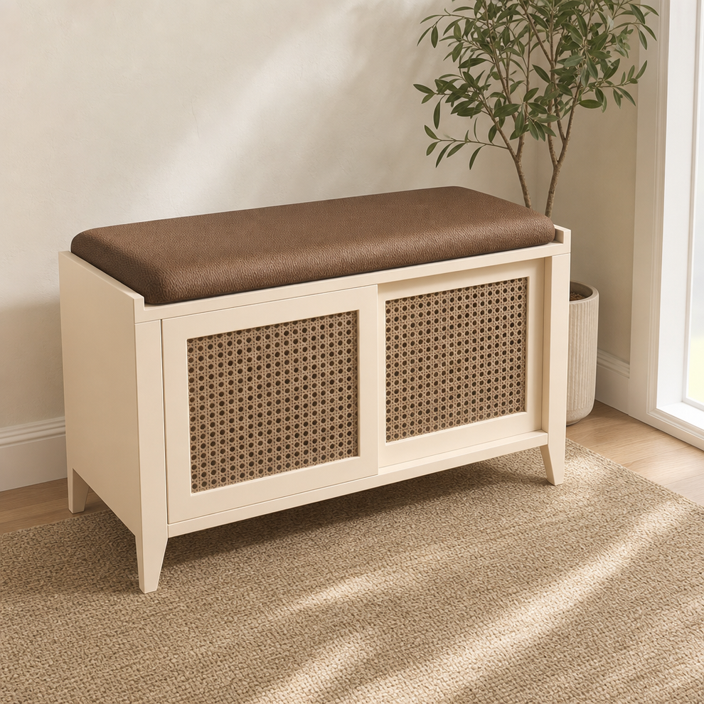 Rubber Boot Tray — Waterproof Textured Non‑Slip Mat with Raised Edge centered in a warm neutral furnished room