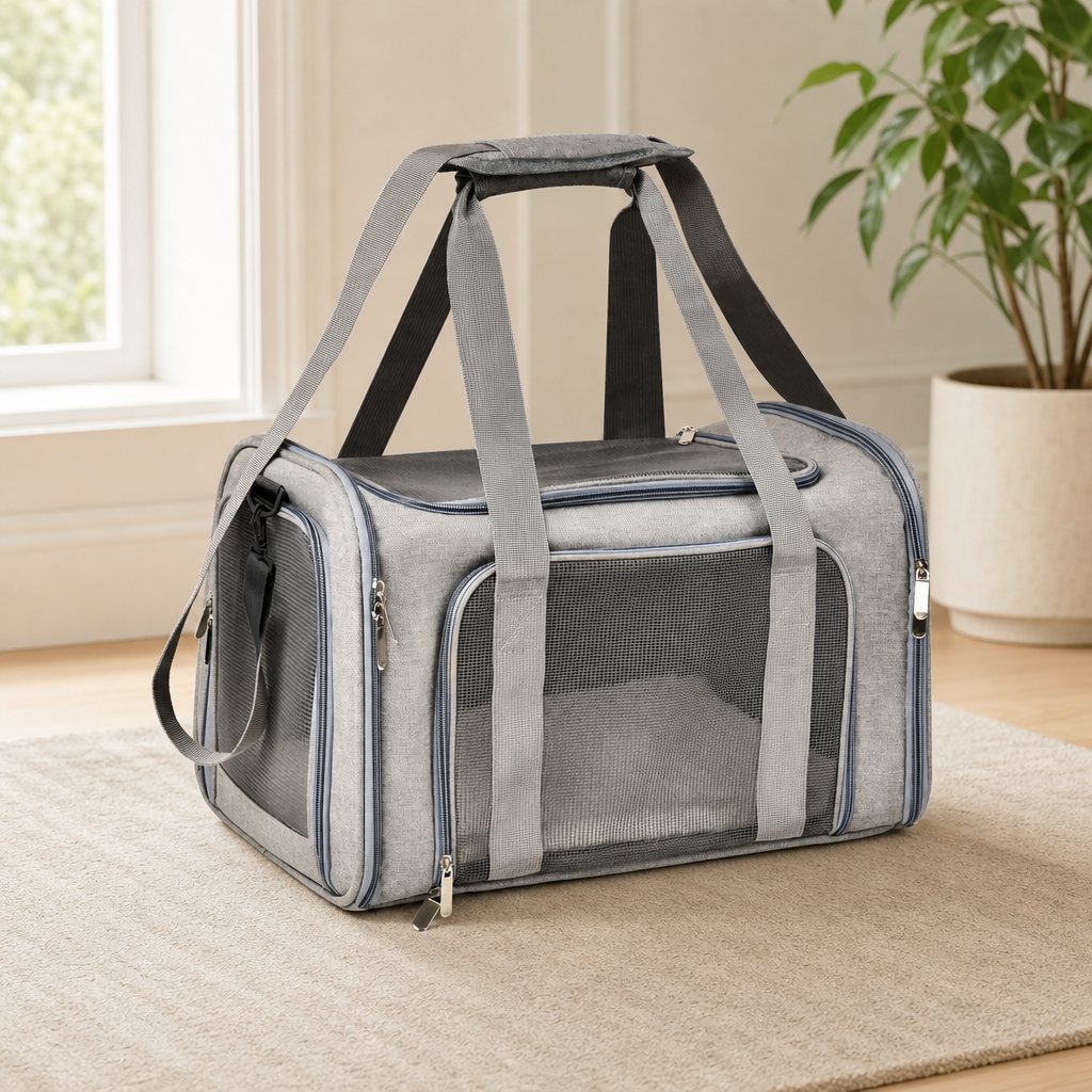 Henkelion Cat Carriers Dog Carrier Pet Carrier For Small / Medium Cats Dogs Puppie centered in a warm neutral furnished room