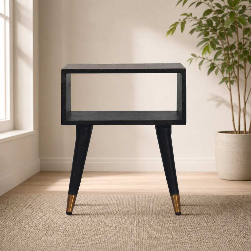Valenza Frame Bedside centered in a warm neutral furnished room