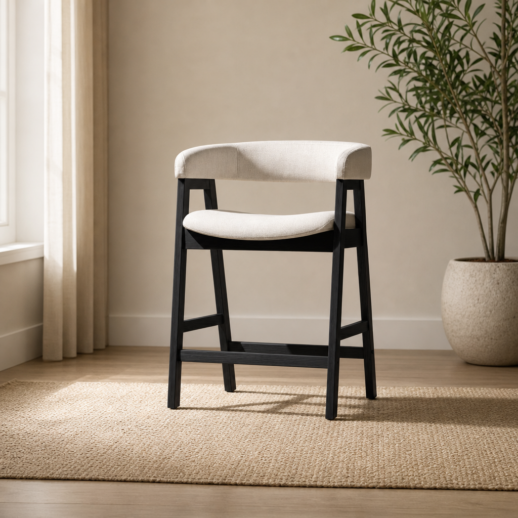 Cove Counter Height Chairs, Set of 2 centered in a warm neutral furnished room