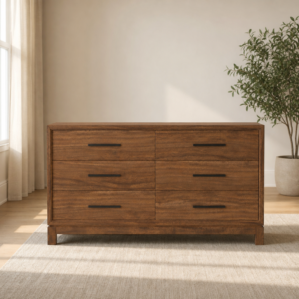 Nova Dresser centered in a warm neutral furnished room