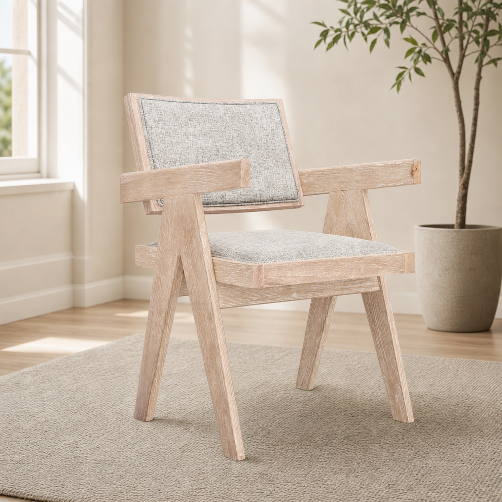 Raquel Dining Side Chairs, Set of 2 centered in a warm neutral furnished room