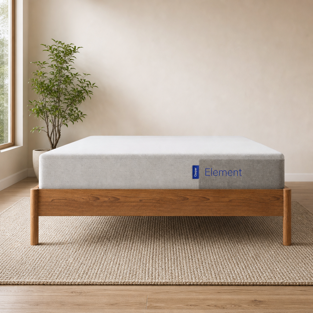 Element 10" Foam Mattress — 10-inch Medium Feel, Breathable Foam centered in a warm neutral furnished room