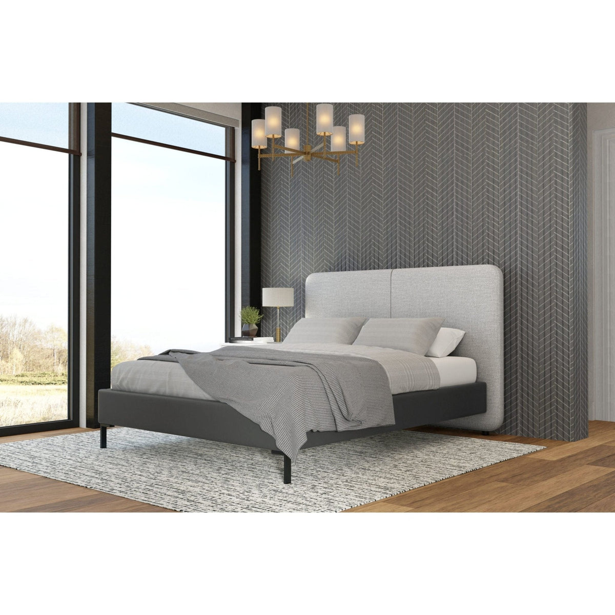 Walden Full Bed, Light & Dark Grey