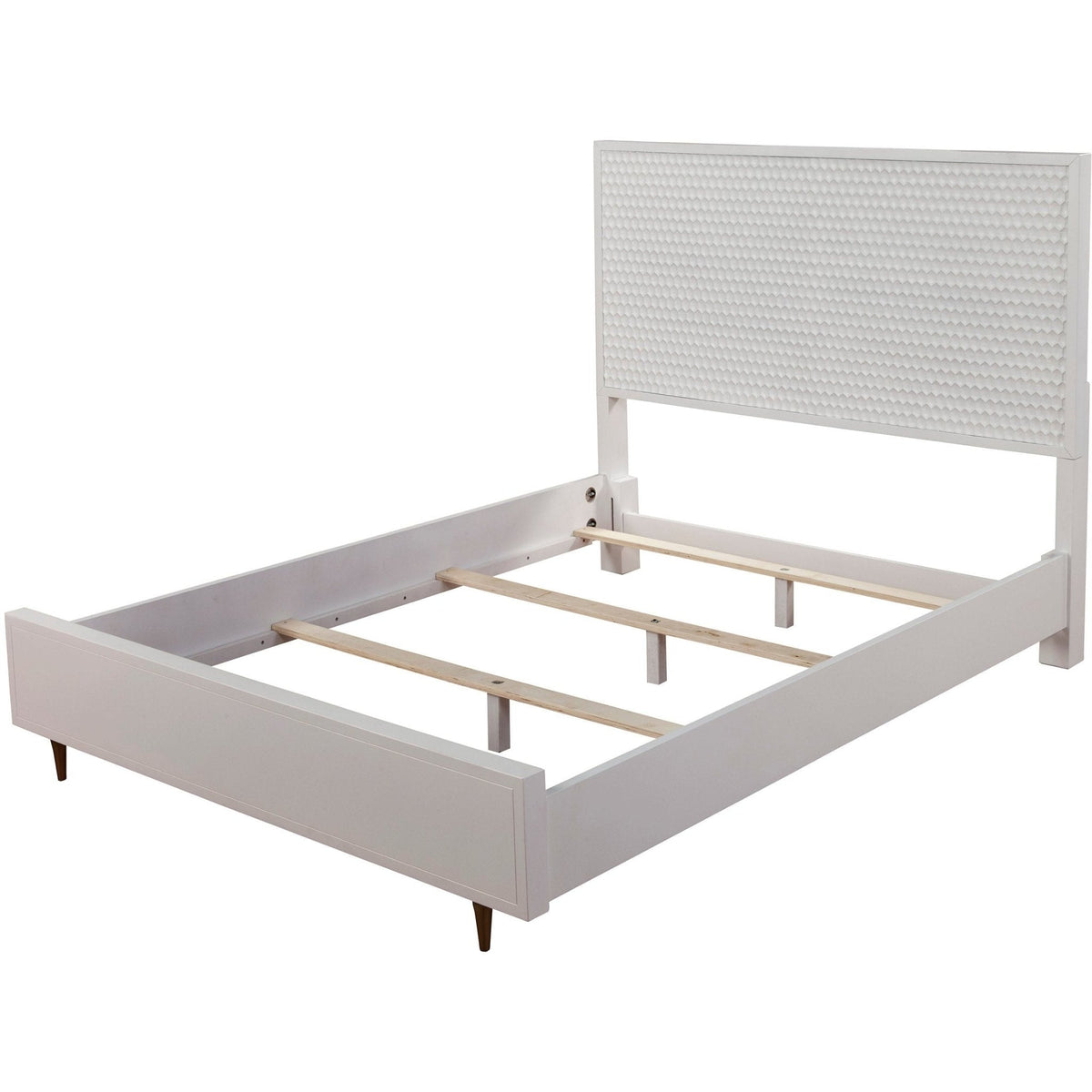 White Pearl Queen Panel Bed