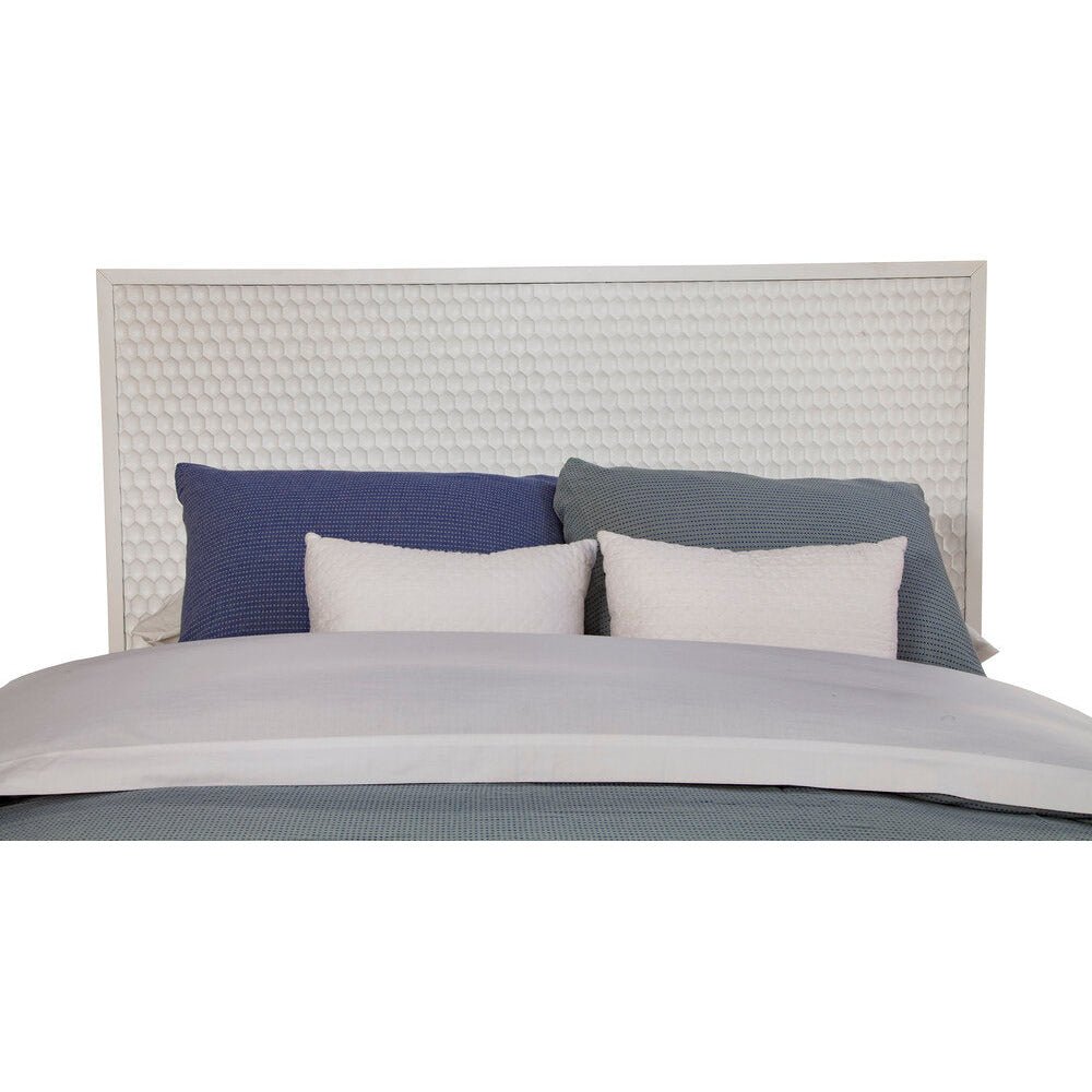 White Pearl Queen Panel Bed