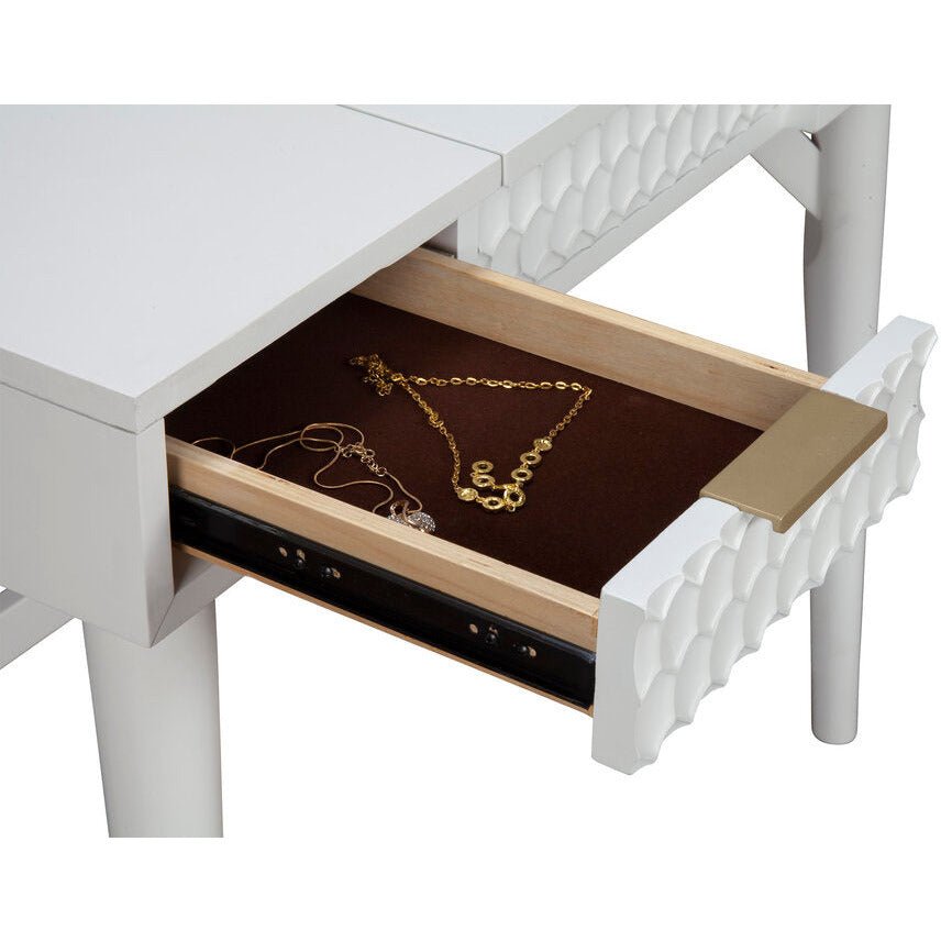 White Pearl Bedroom Vanity