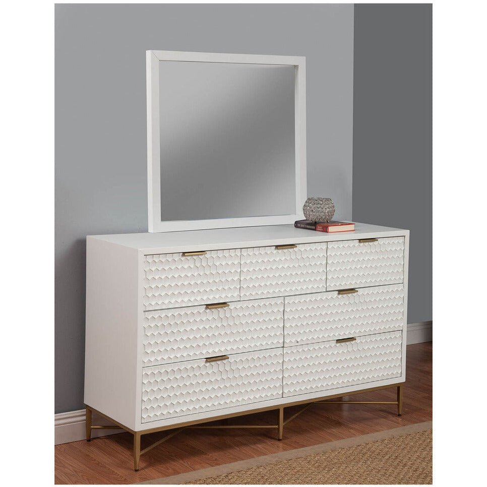 White Pearl Dresser Mirror
